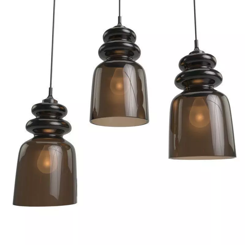 archi three glass pendant lights Free low-poly 3D model