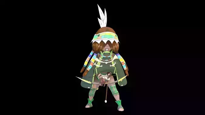 Asset - Character Archer - Models and Animation Low-poly 3D model