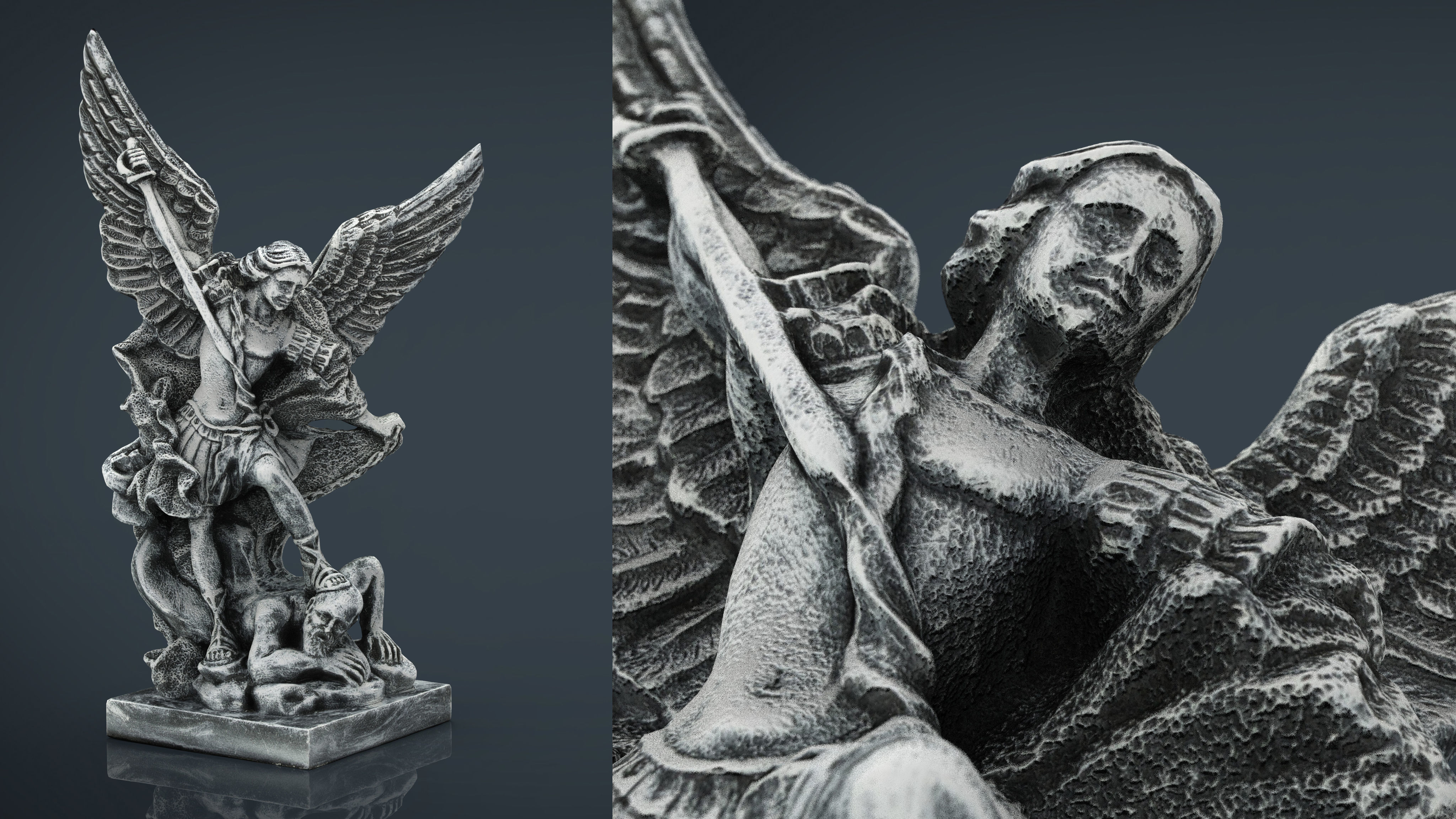 Archangel Michael Low-poly 3D model_13