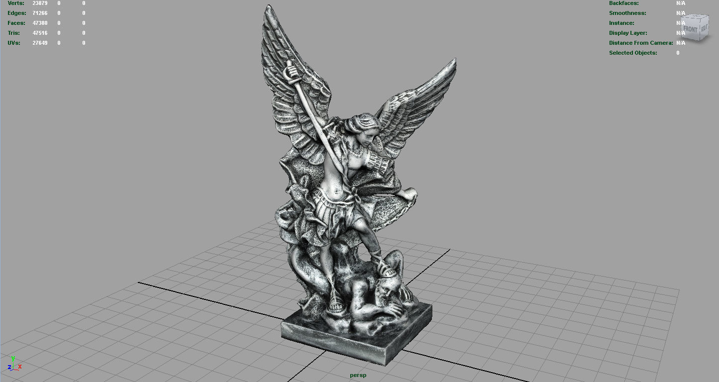 Archangel Michael Low-poly 3D model_4