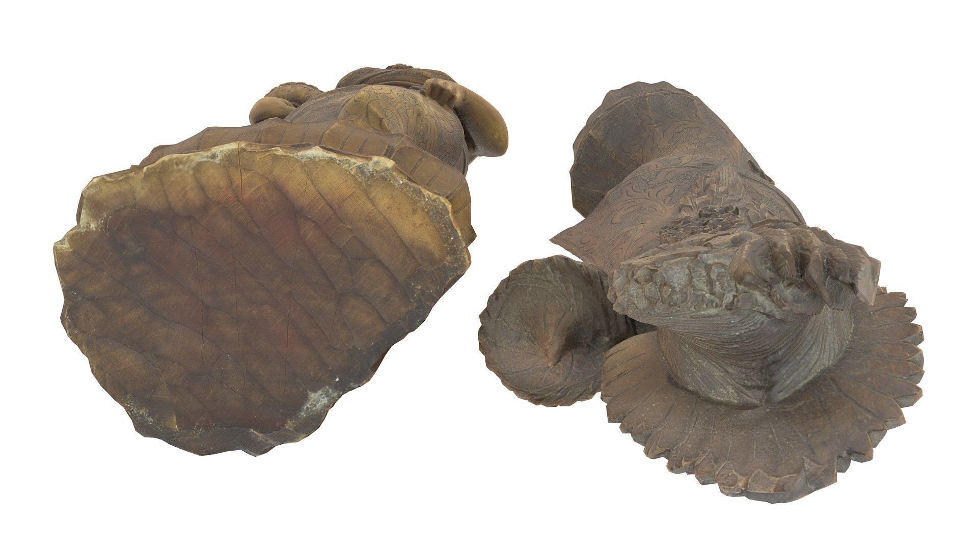 Oriental Woman Carving Low-poly 3D model_10