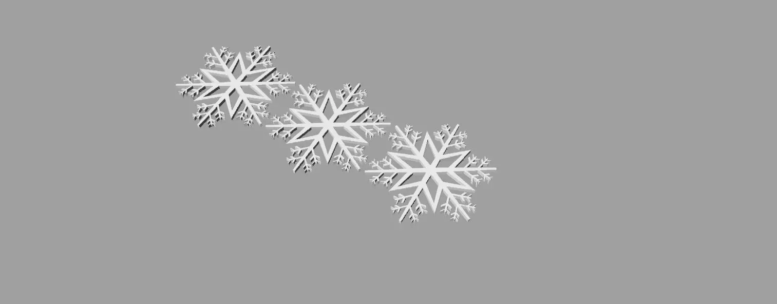 Three snowflake ornaments 3D print model_0