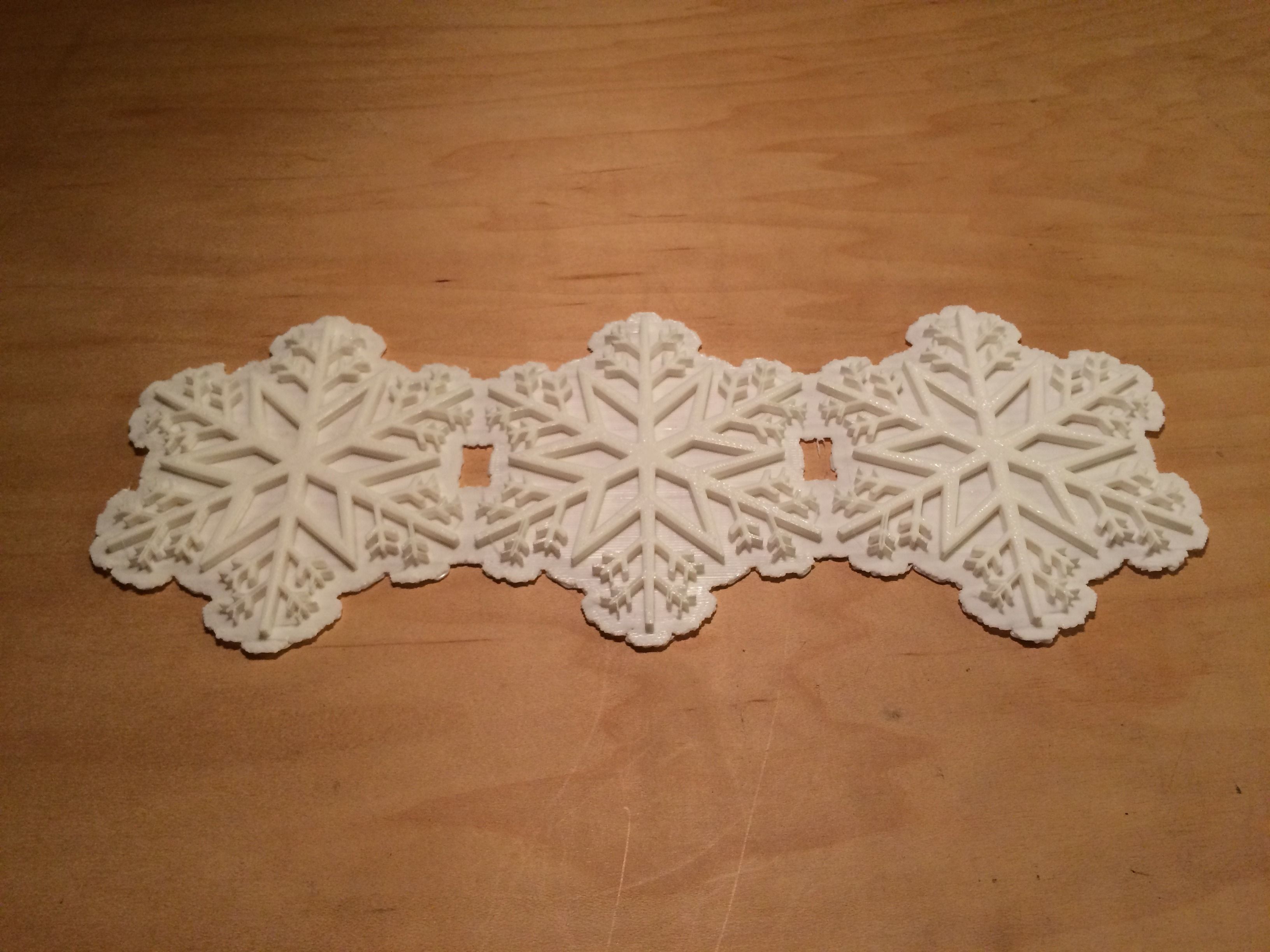 Three snowflake ornaments 3D print model_6