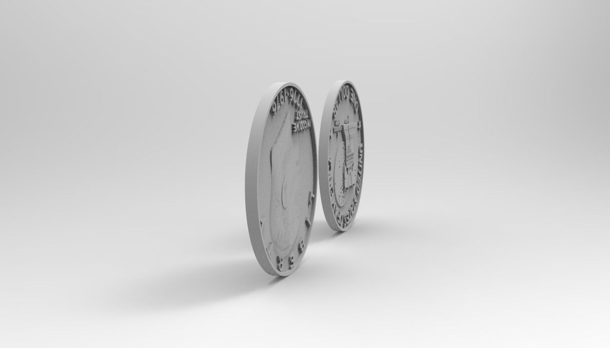 ONE DOLLAR Eisenhower 1776 - 1976 for SILVER PENDANT 3D print model_6