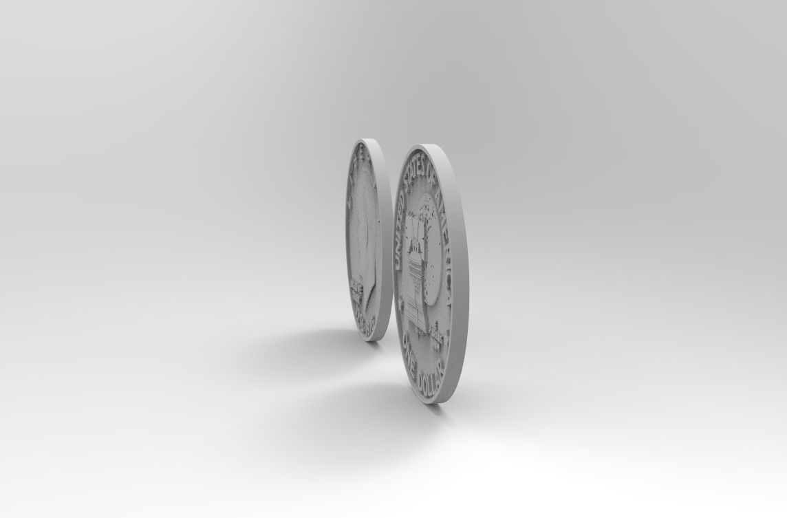 ONE DOLLAR Eisenhower 1776 - 1976 for SILVER PENDANT 3D print model_4