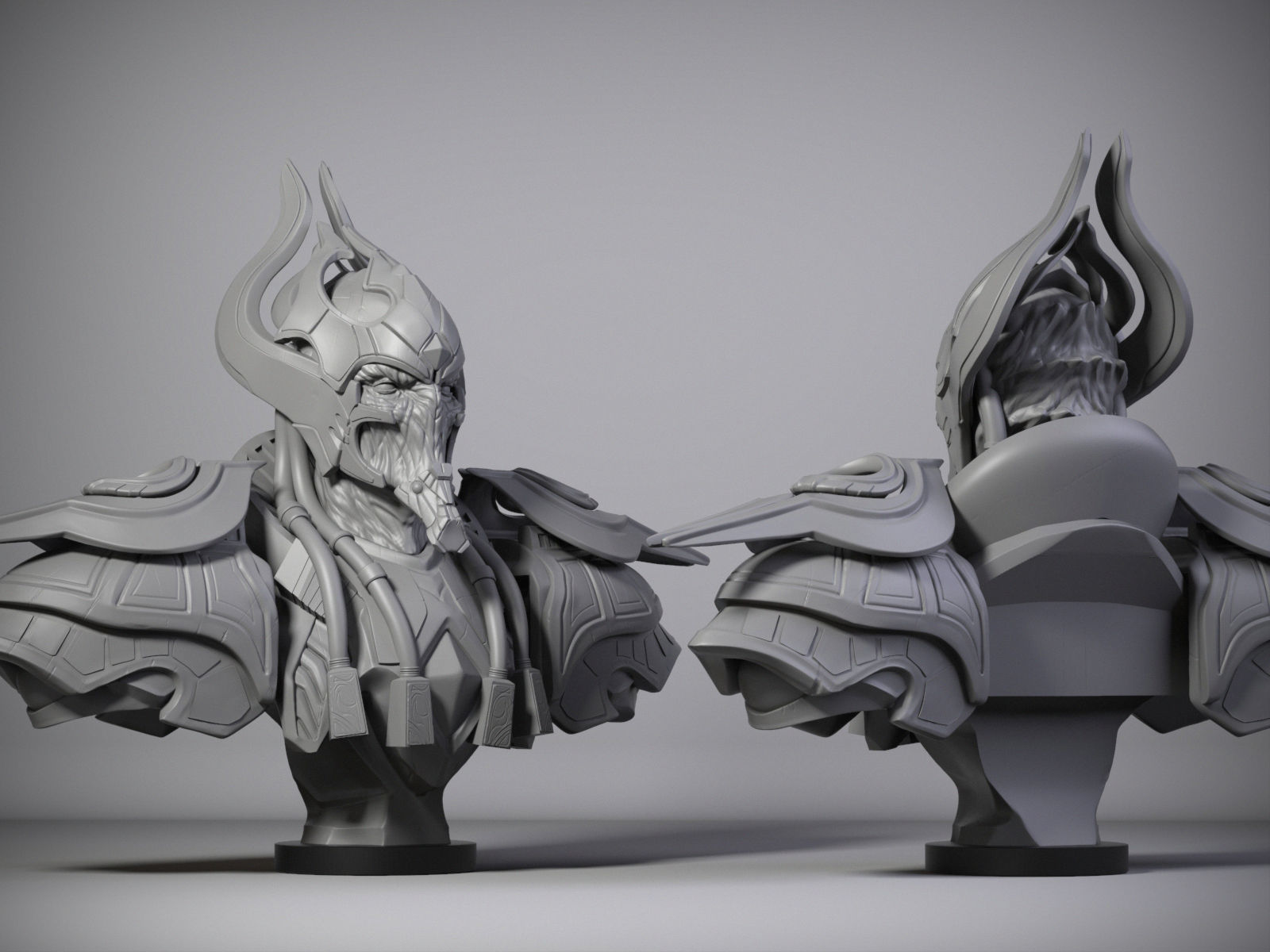 Artaniss bust of armored figure 3D print model_7
