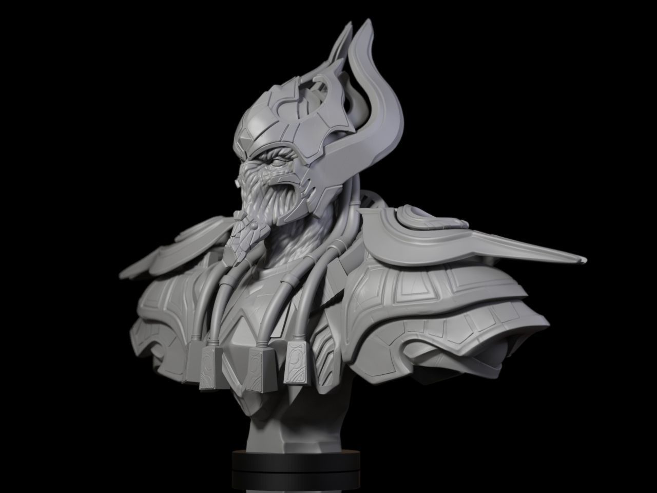 Artaniss bust of armored figure 3D print model_4