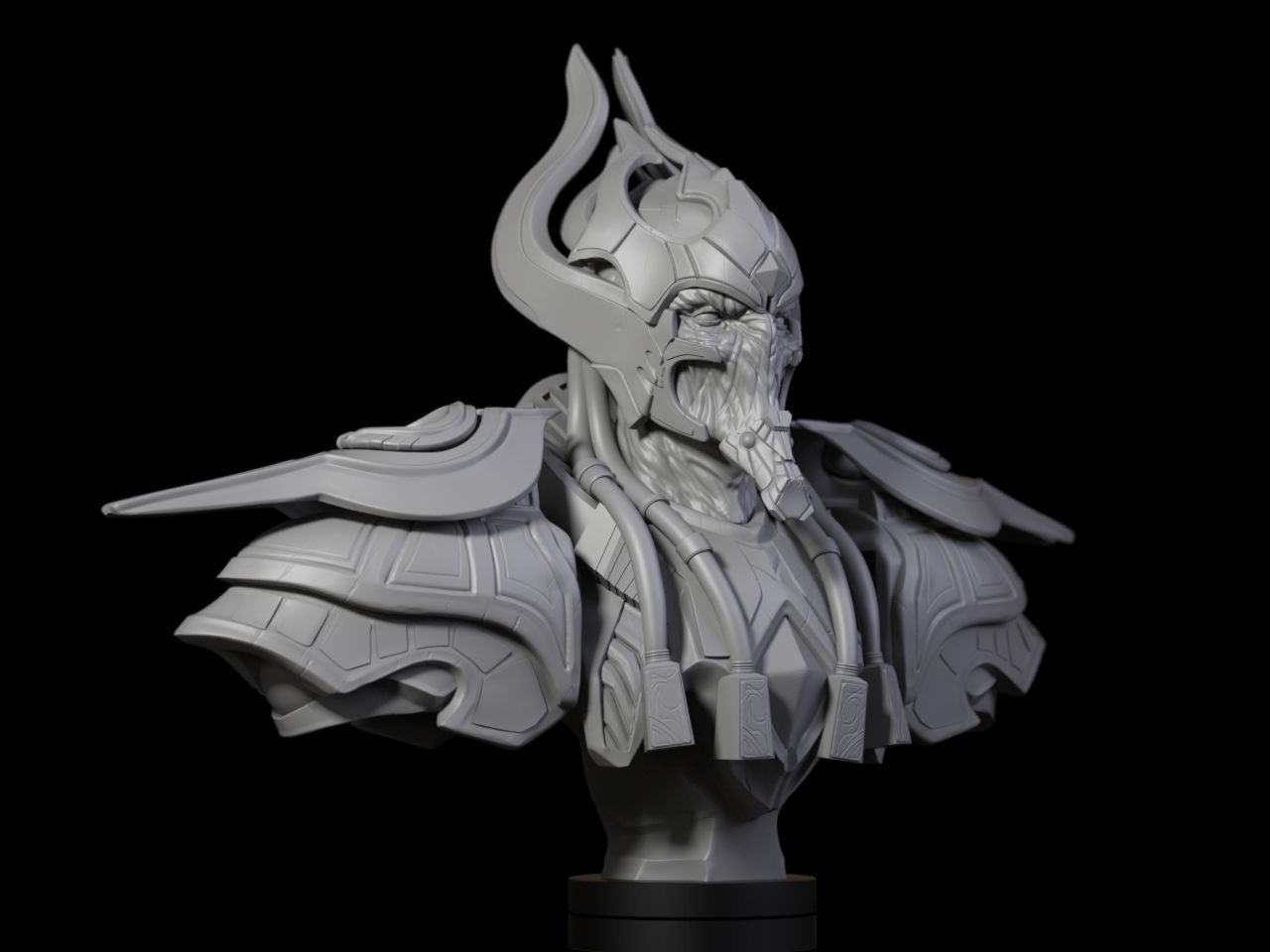 Artaniss bust of armored figure 3D print model_3