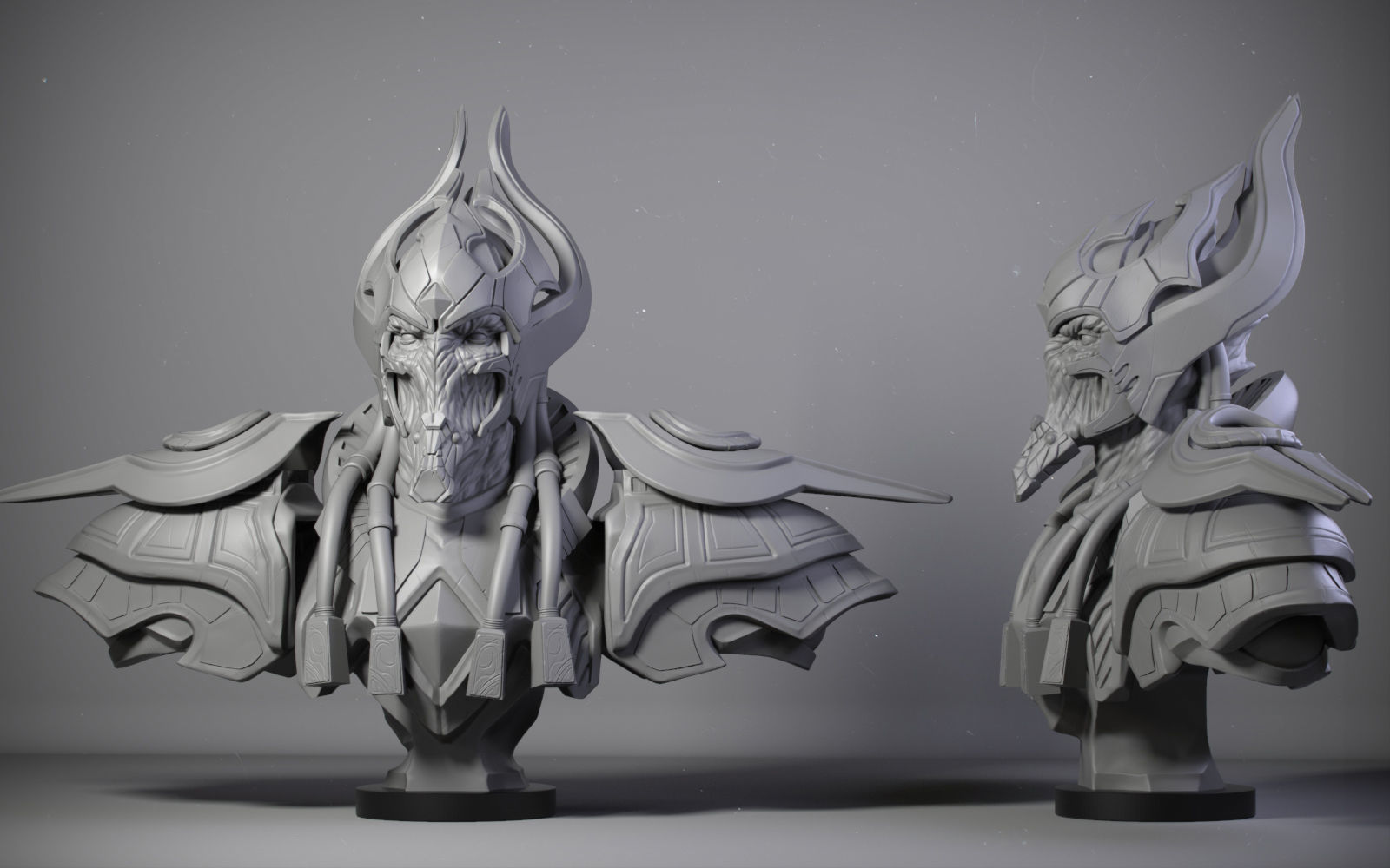 Artaniss bust of armored figure 3D print model_6