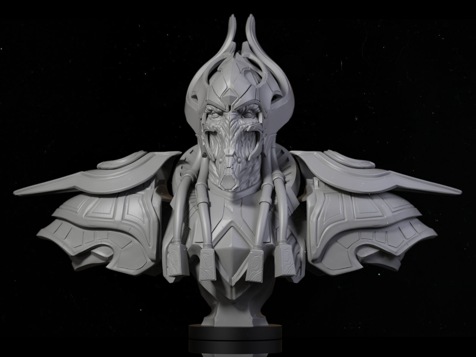 Artaniss bust of armored figure 3D print model_1