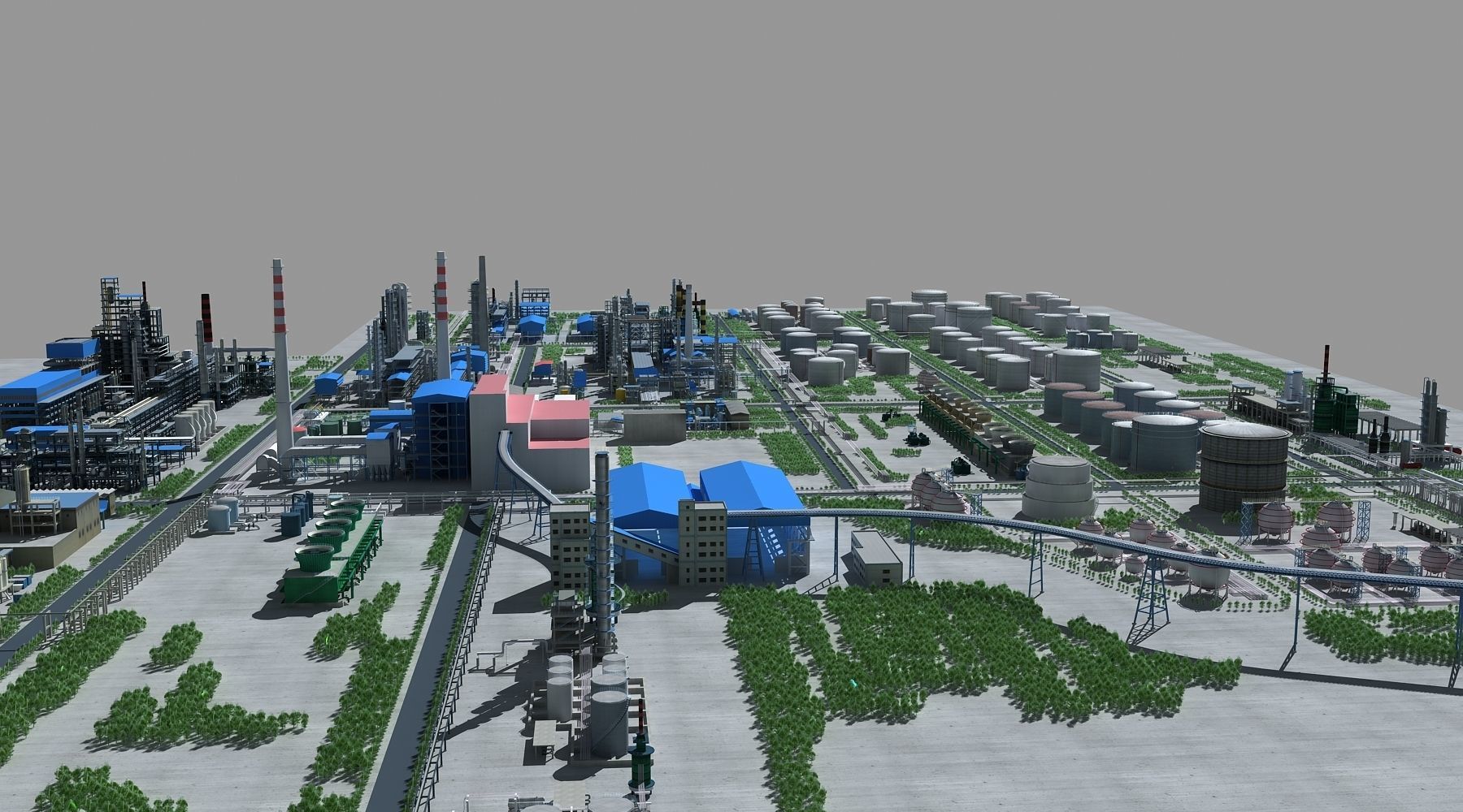 Refinery oil Low-poly 3D model_21