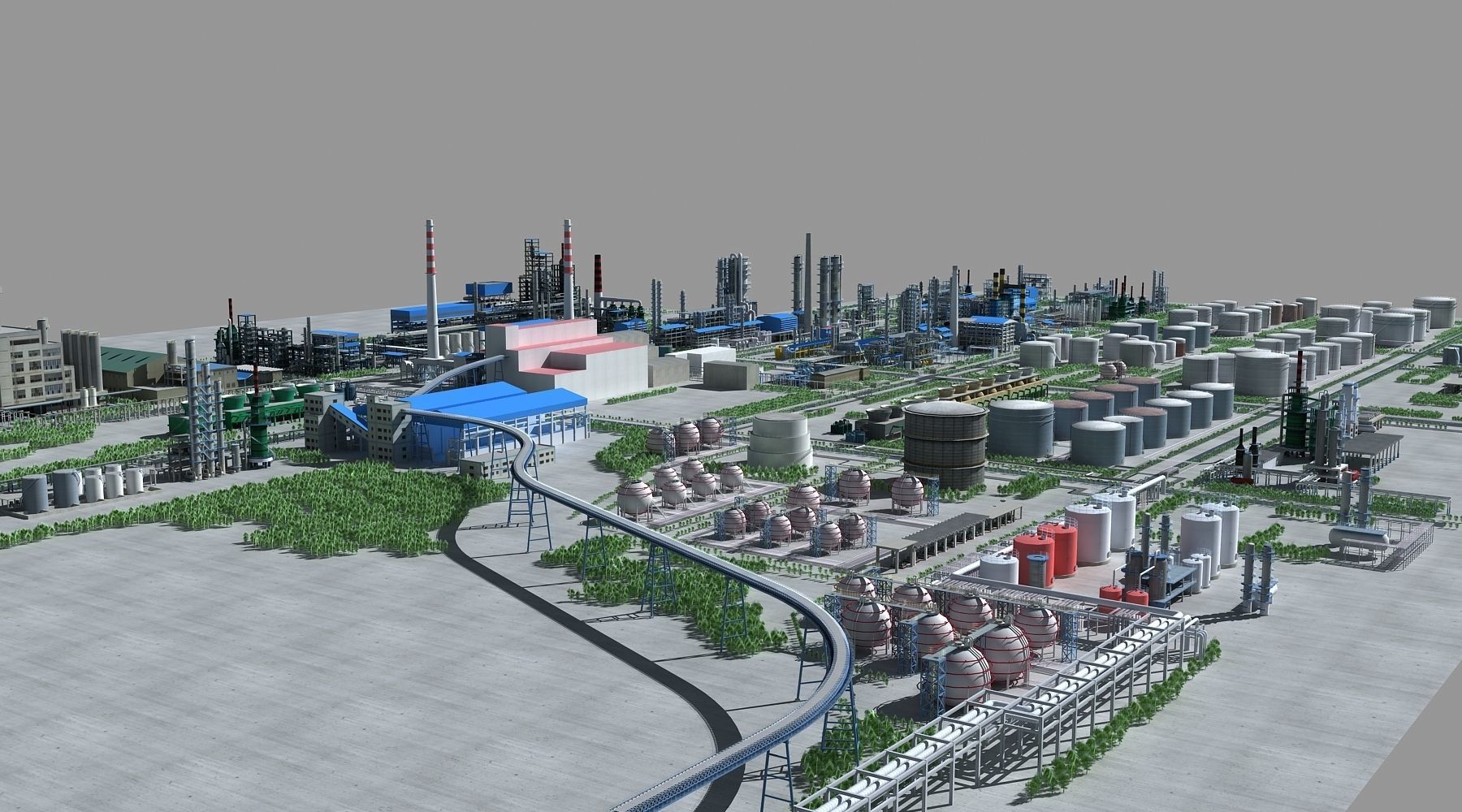Refinery oil Low-poly 3D model_19
