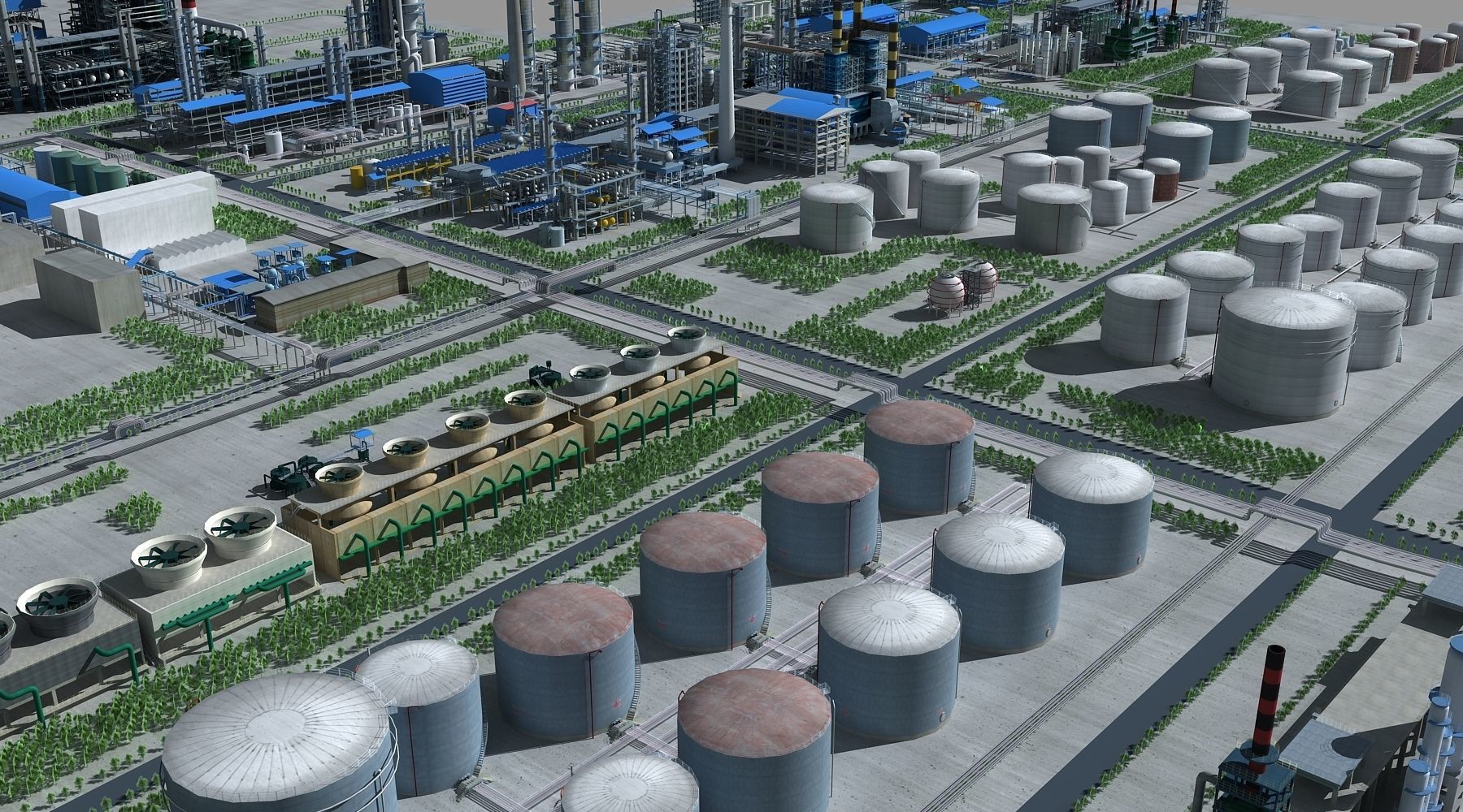 Refinery oil Low-poly 3D model_17