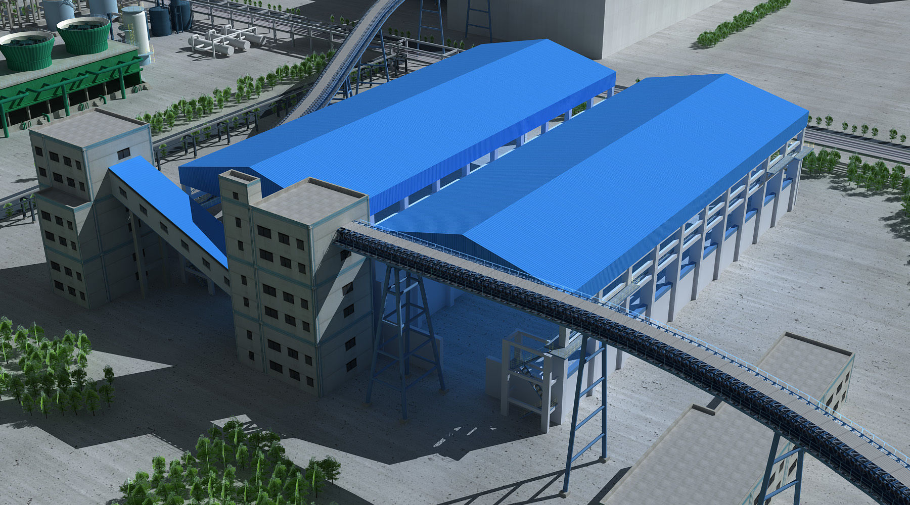 Refinery oil Low-poly 3D model_29