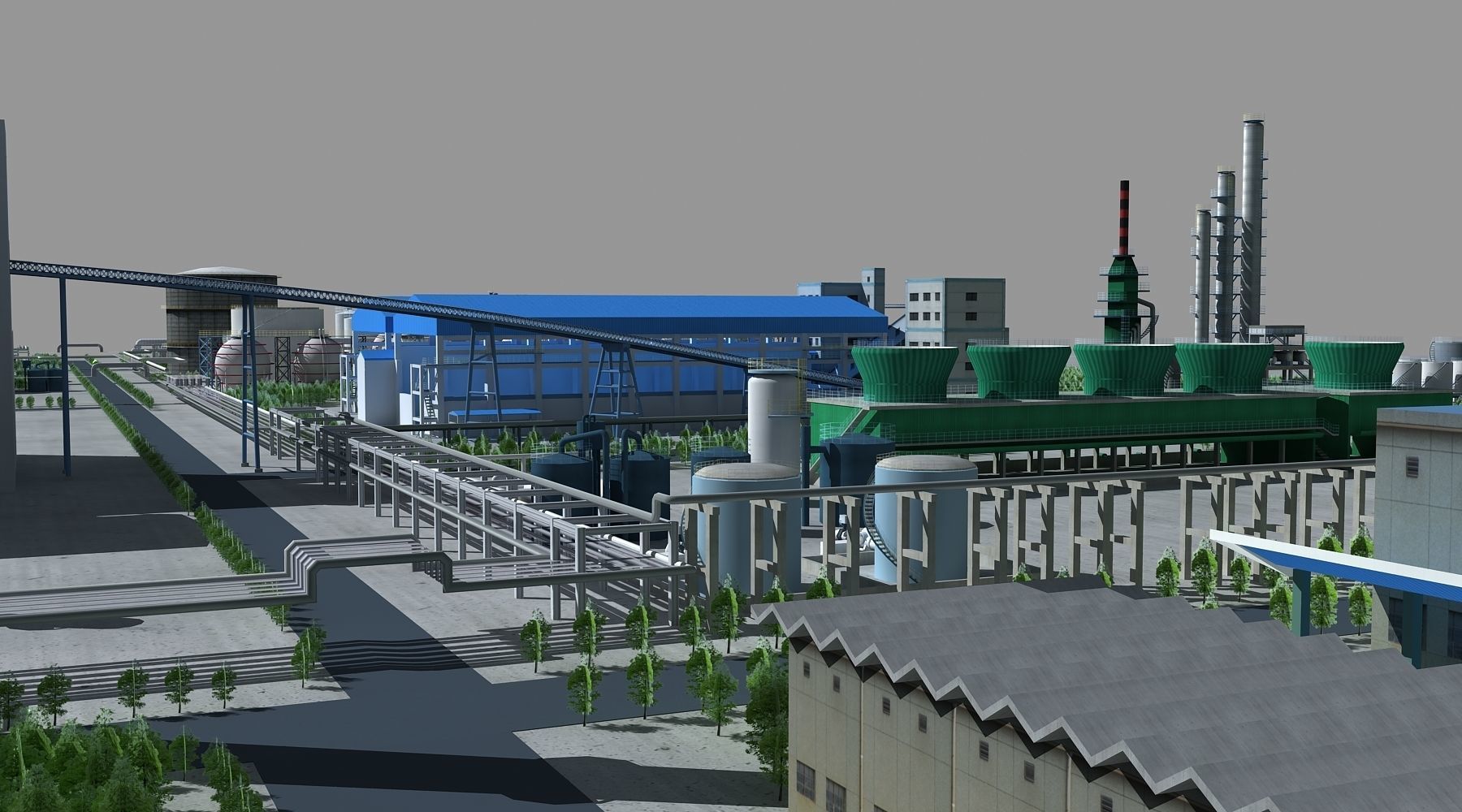 Refinery oil Low-poly 3D model_18