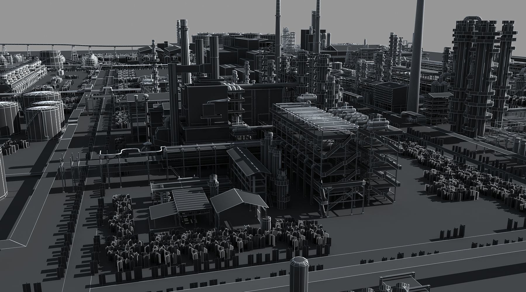 Refinery oil Low-poly 3D model_35