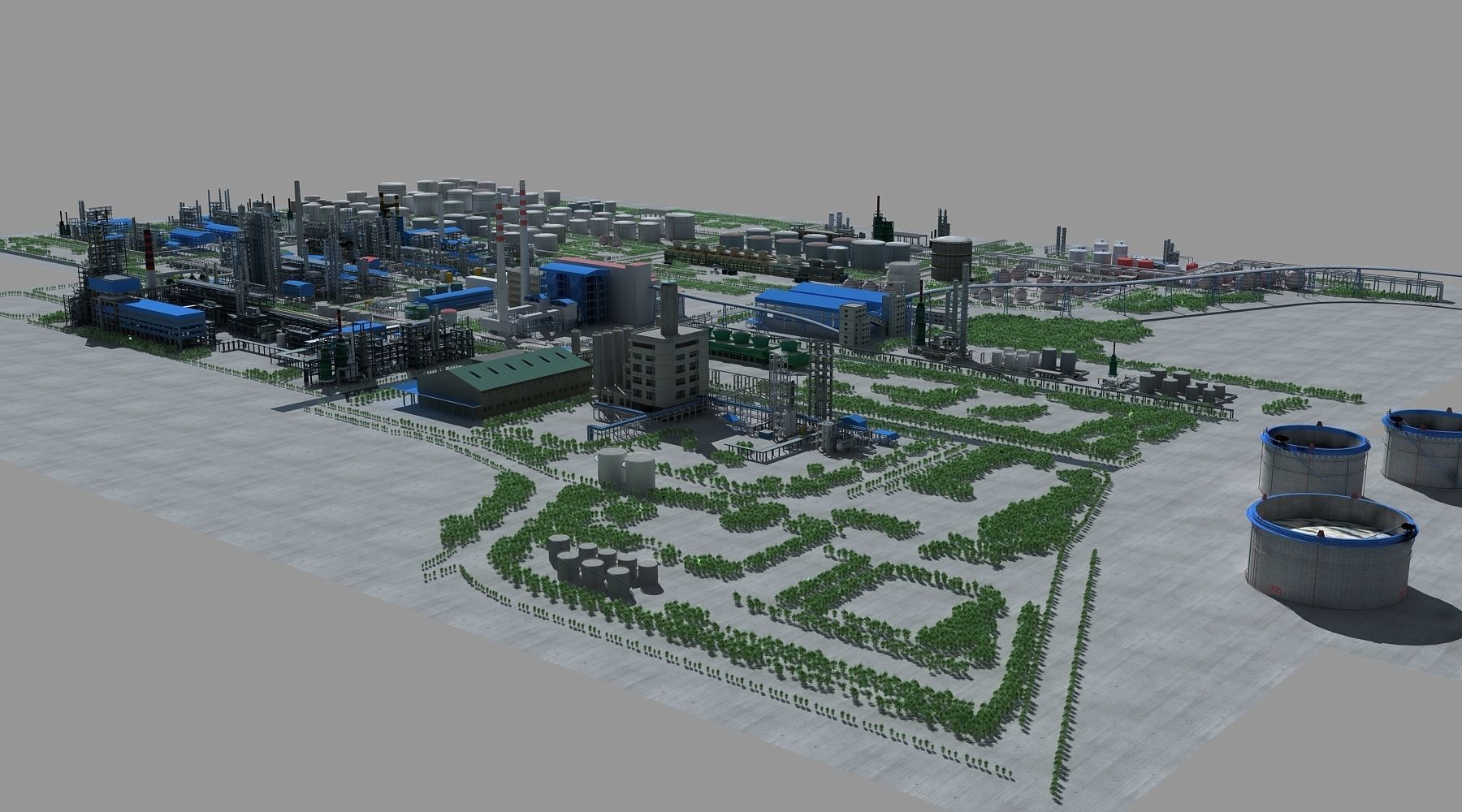 Refinery oil Low-poly 3D model_6