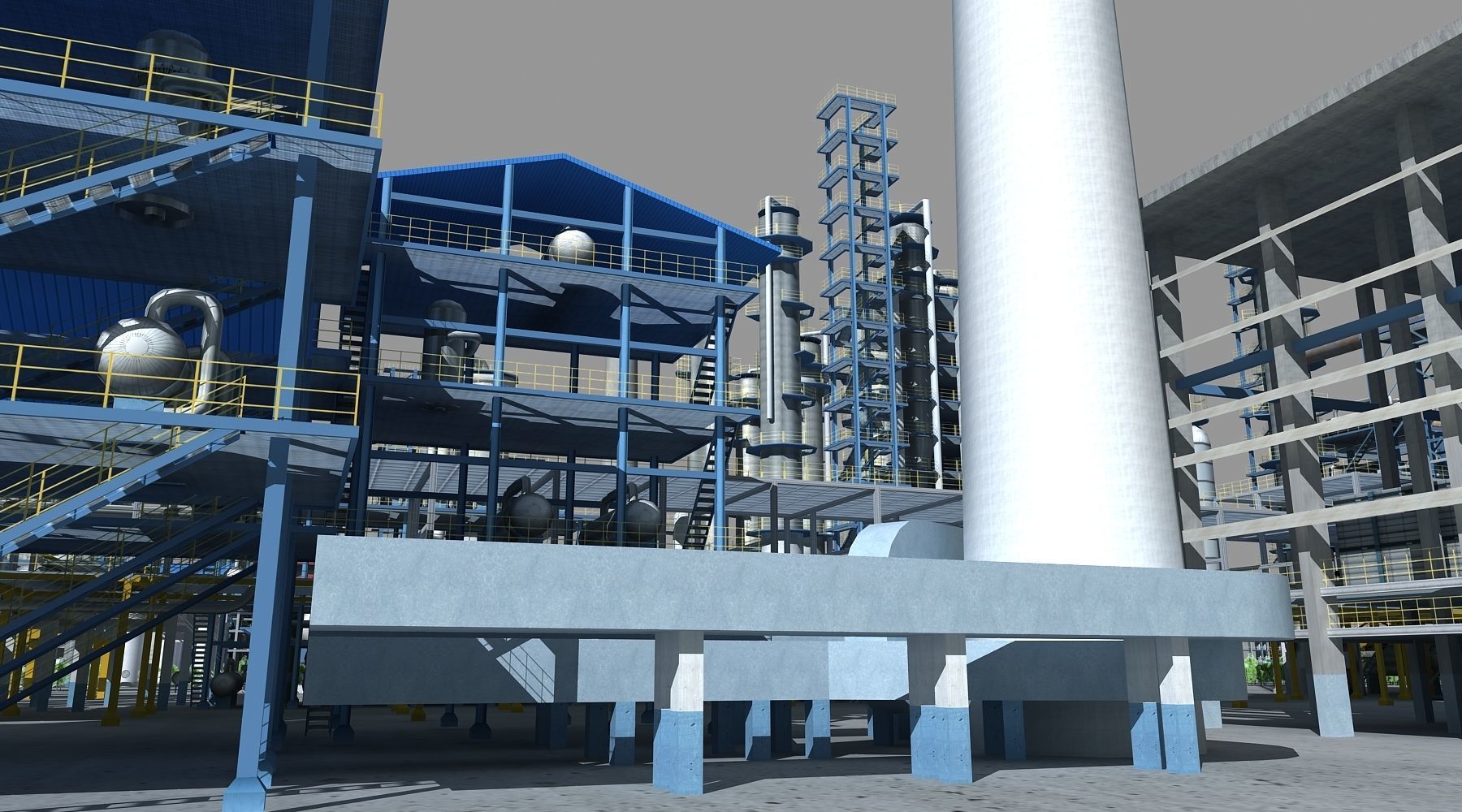 Refinery oil Low-poly 3D model_32