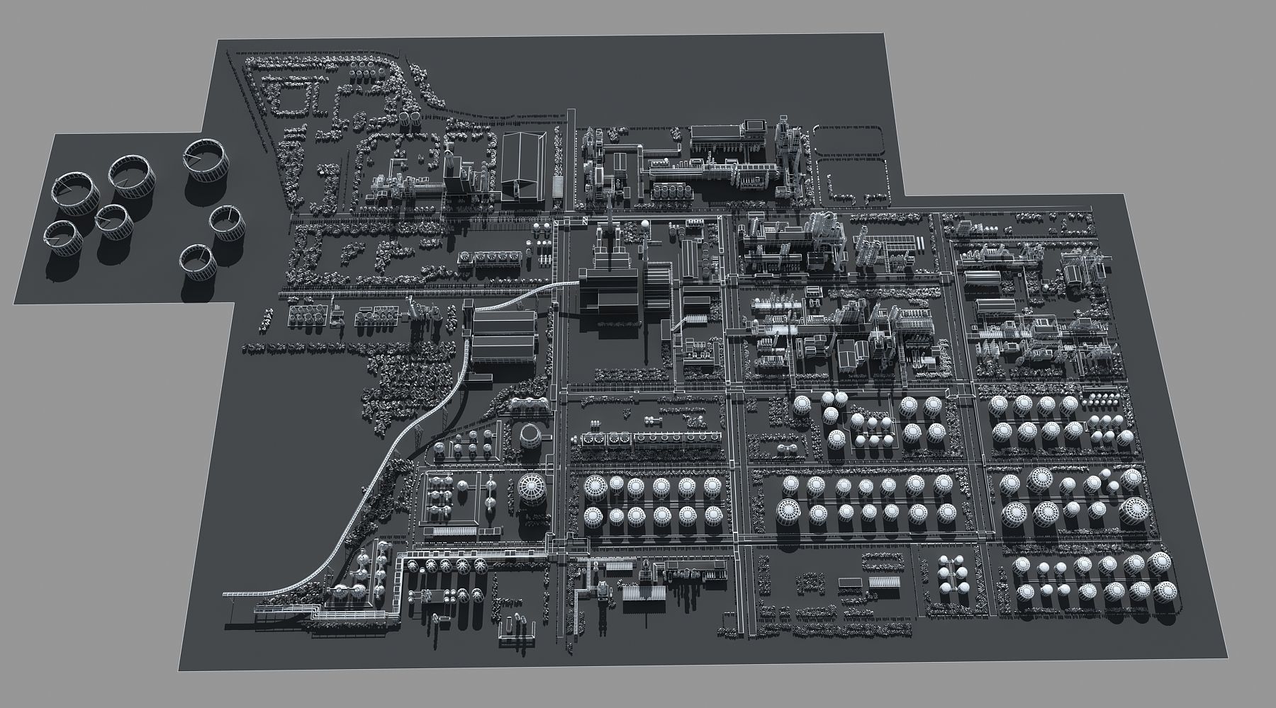 Refinery oil Low-poly 3D model_34