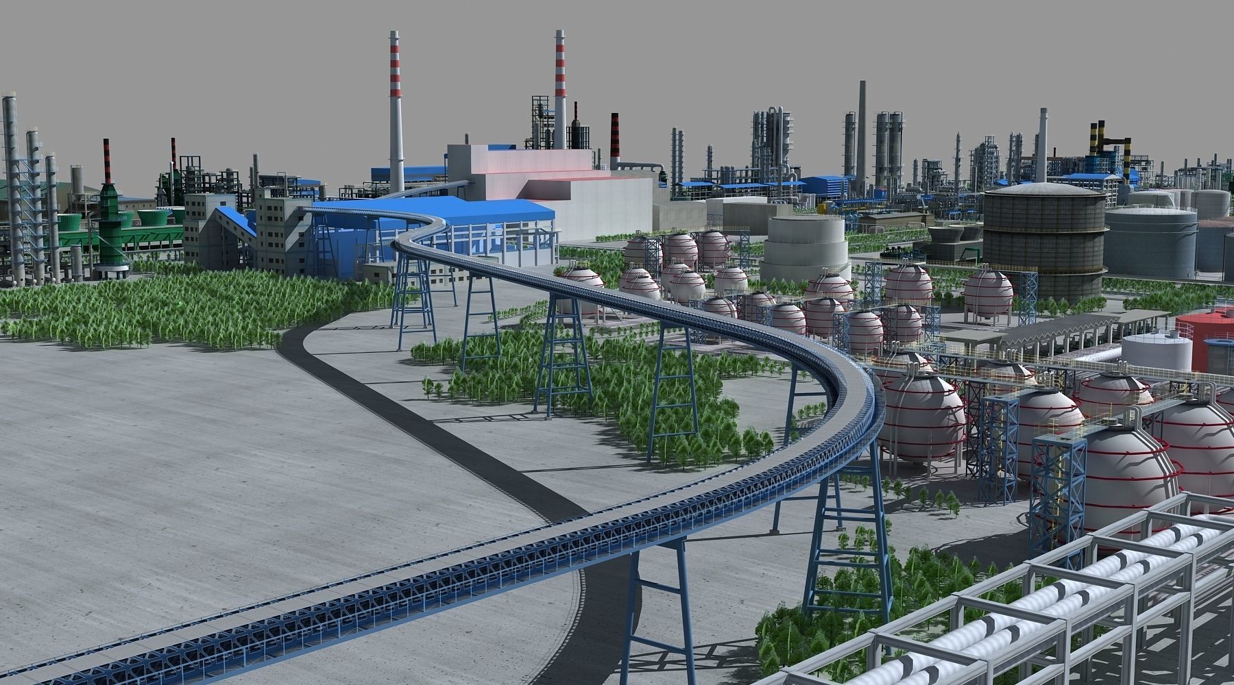 Refinery oil Low-poly 3D model_14