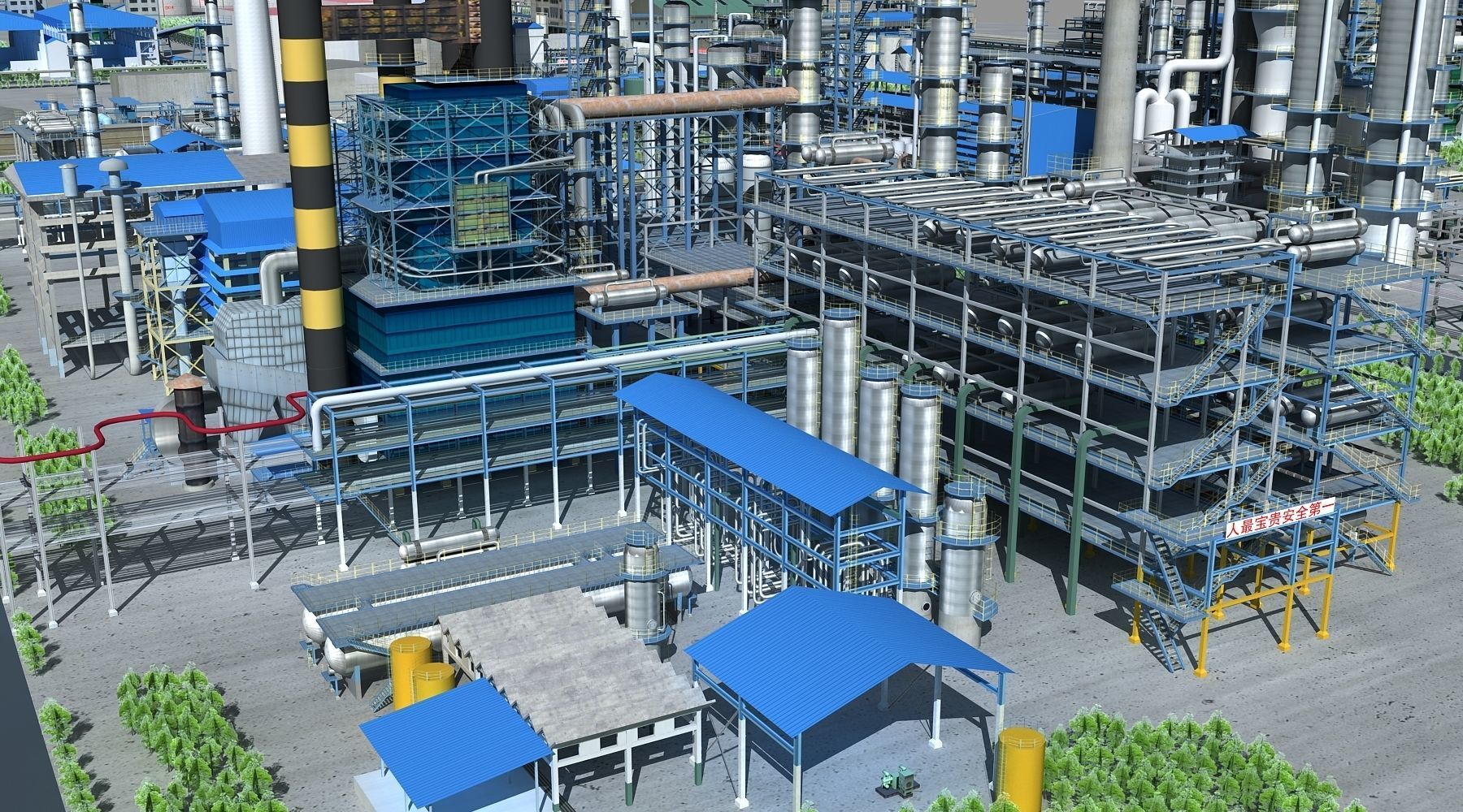 Refinery oil Low-poly 3D model_25
