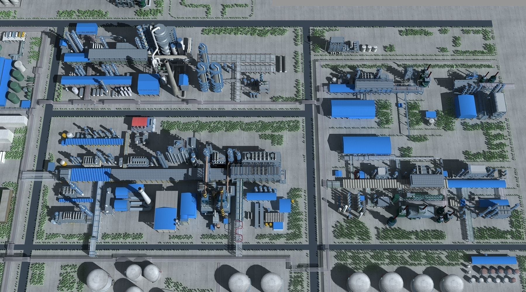 Refinery oil Low-poly 3D model_10