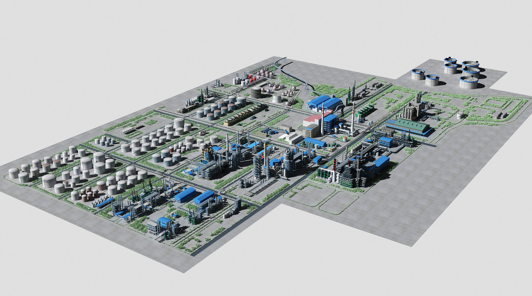 Refinery oil Low-poly 3D model_5