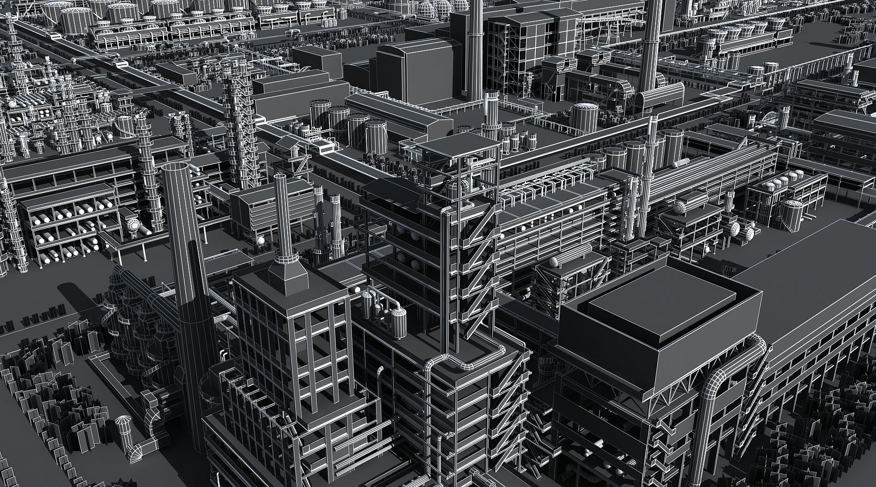 Refinery oil Low-poly 3D model_36