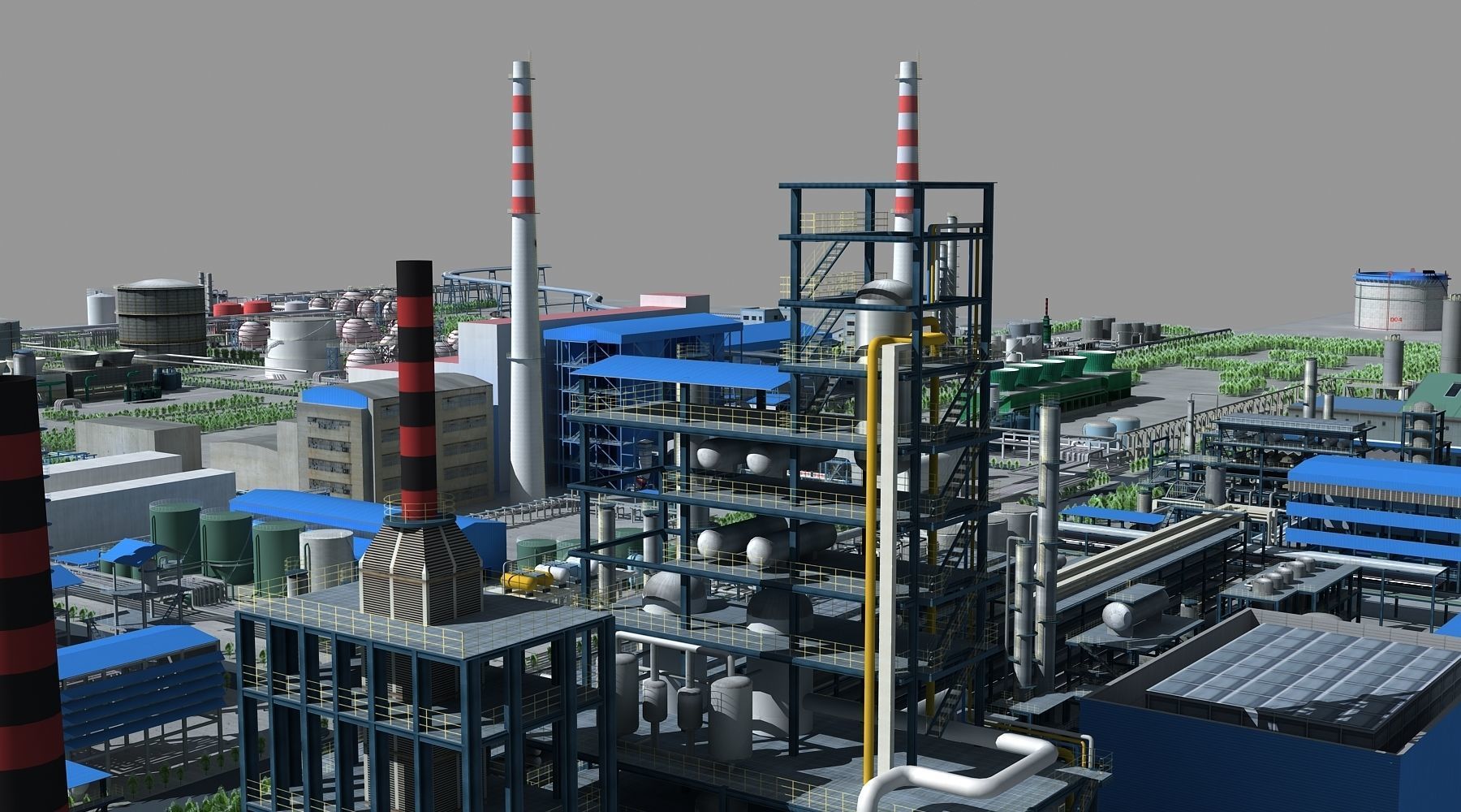 Refinery oil Low-poly 3D model_23