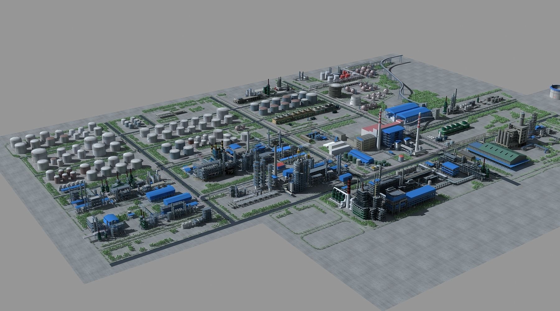 Refinery oil Low-poly 3D model_22