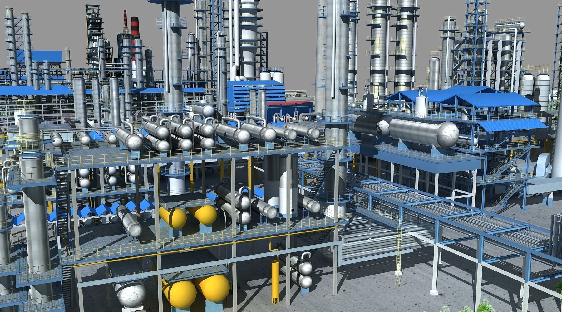 Refinery oil Low-poly 3D model_37
