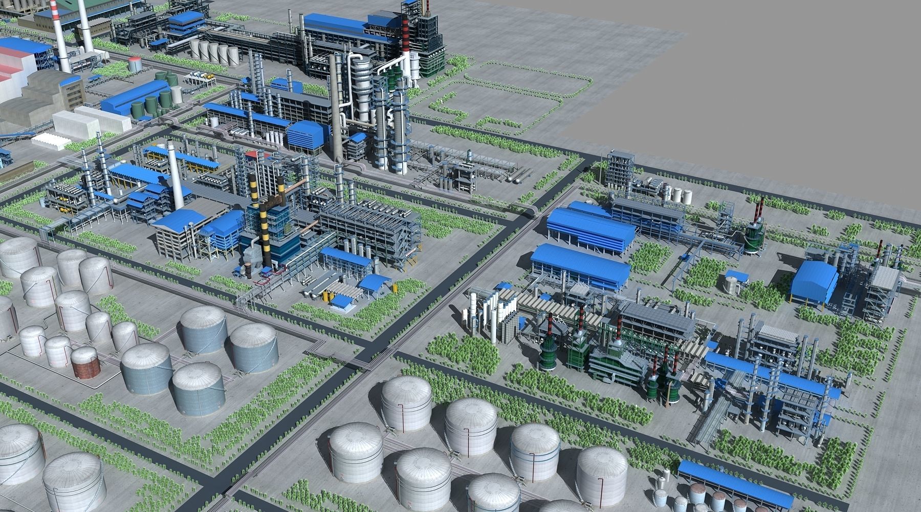 Refinery oil Low-poly 3D model_13