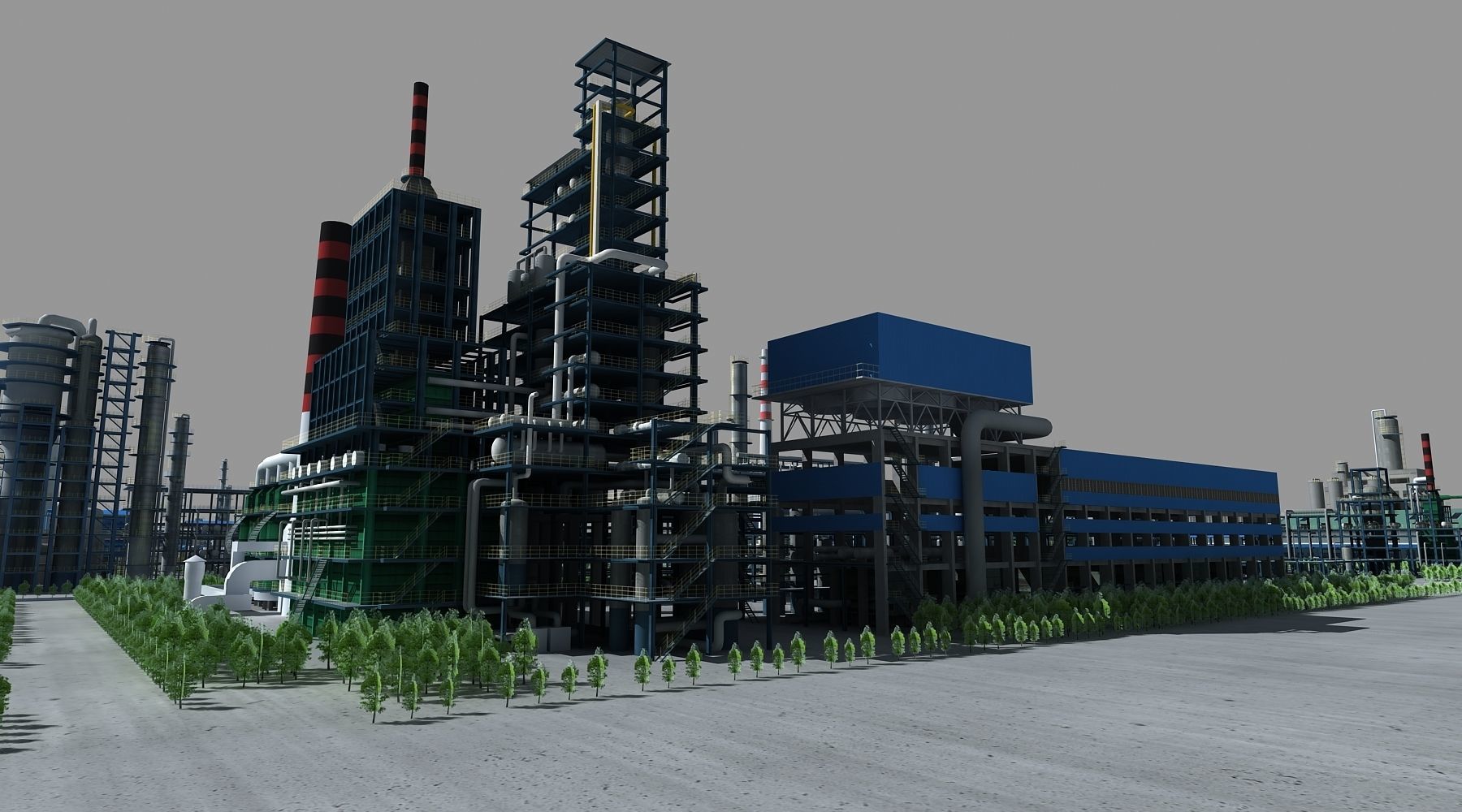Refinery oil Low-poly 3D model_20