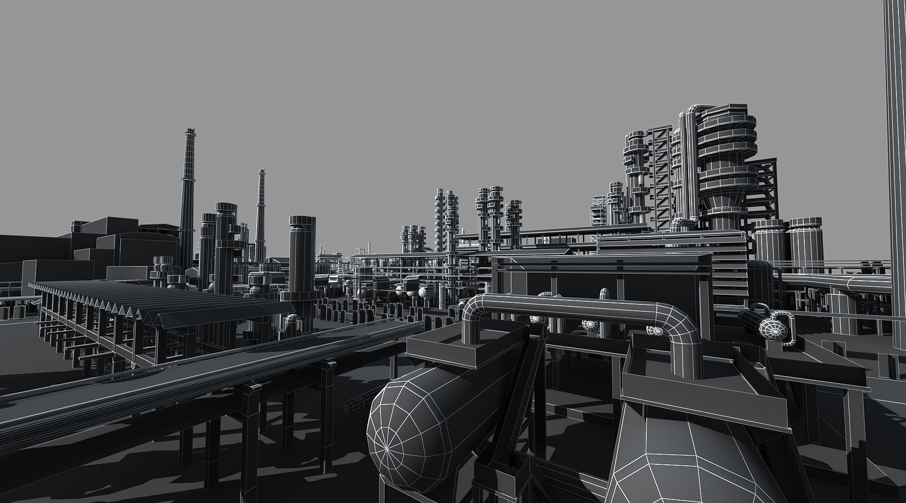 Refinery oil Low-poly 3D model_40