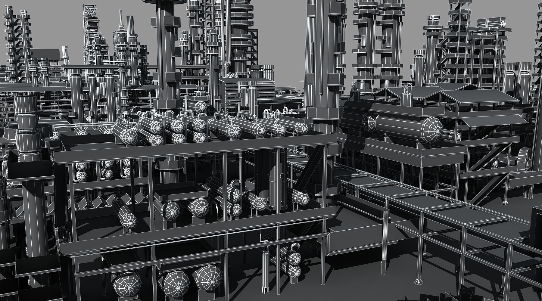Refinery oil Low-poly 3D model_38
