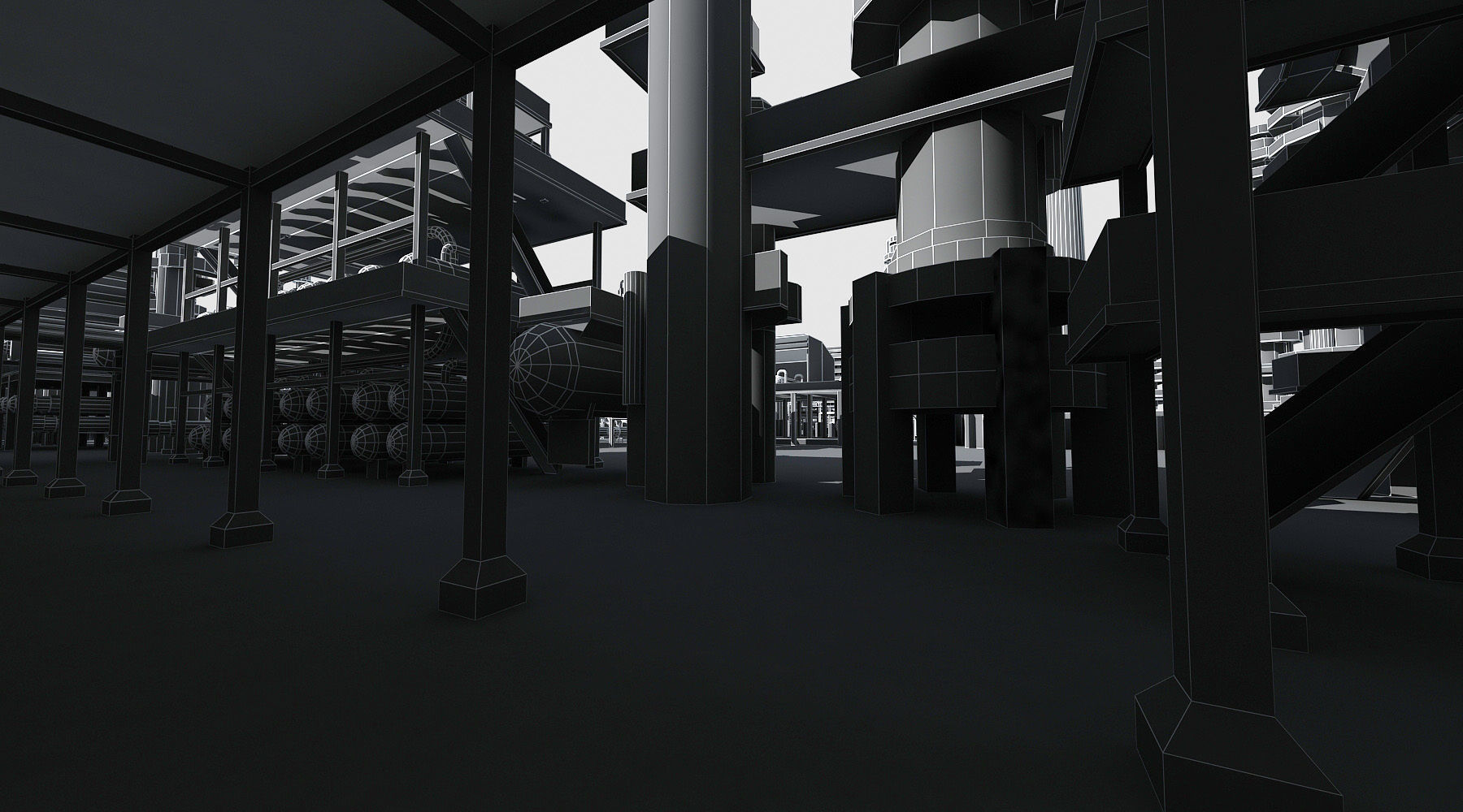 Refinery oil Low-poly 3D model_39