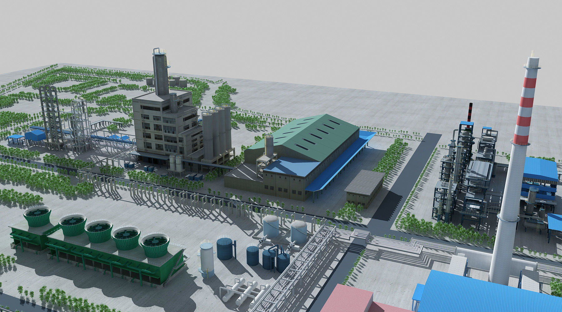 Refinery oil Low-poly 3D model_28