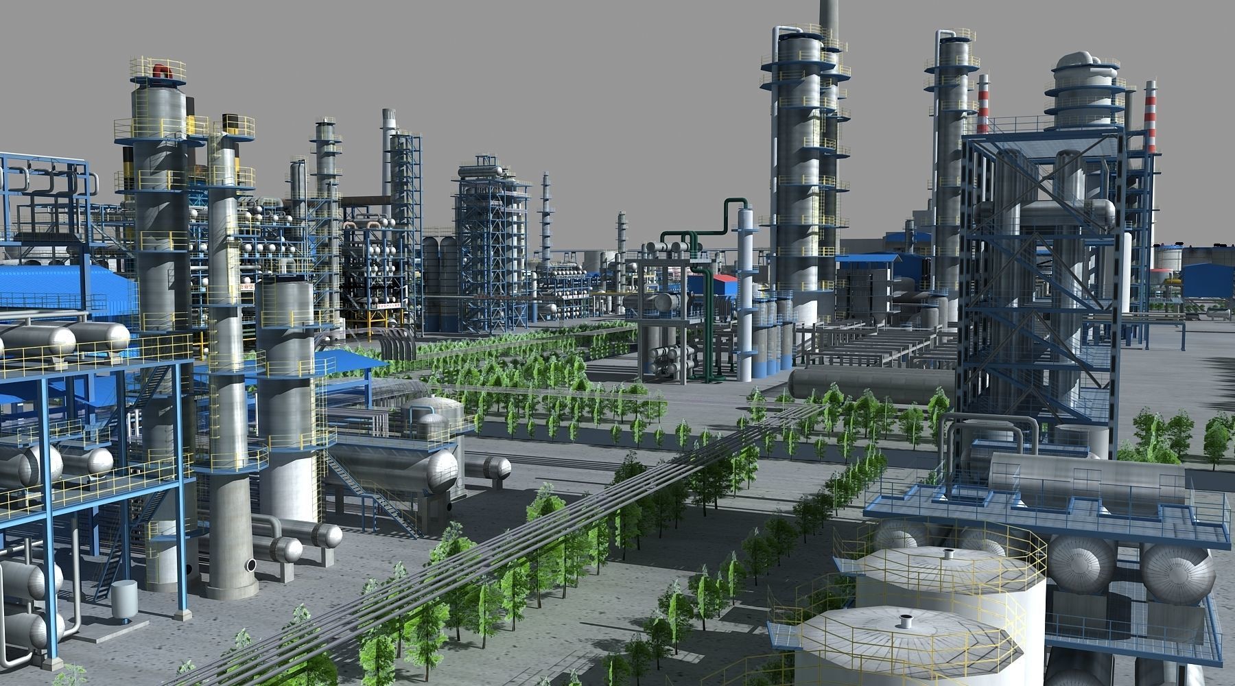 Refinery oil Low-poly 3D model_31