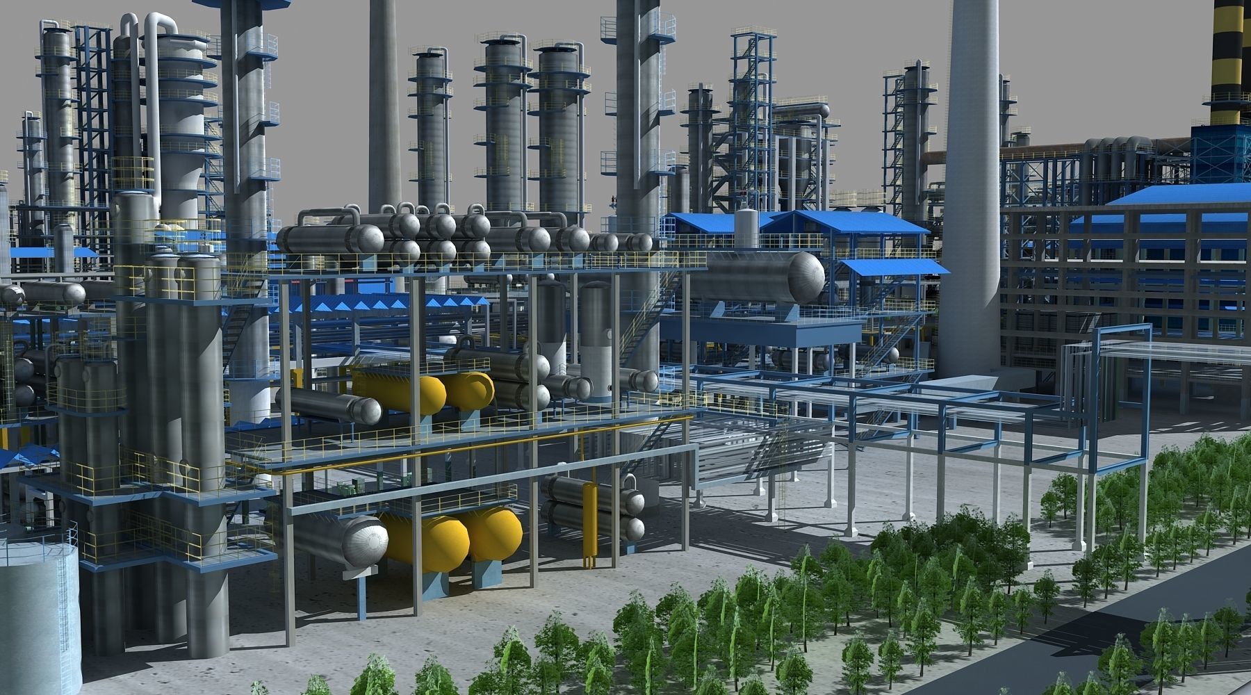 Refinery oil Low-poly 3D model_33