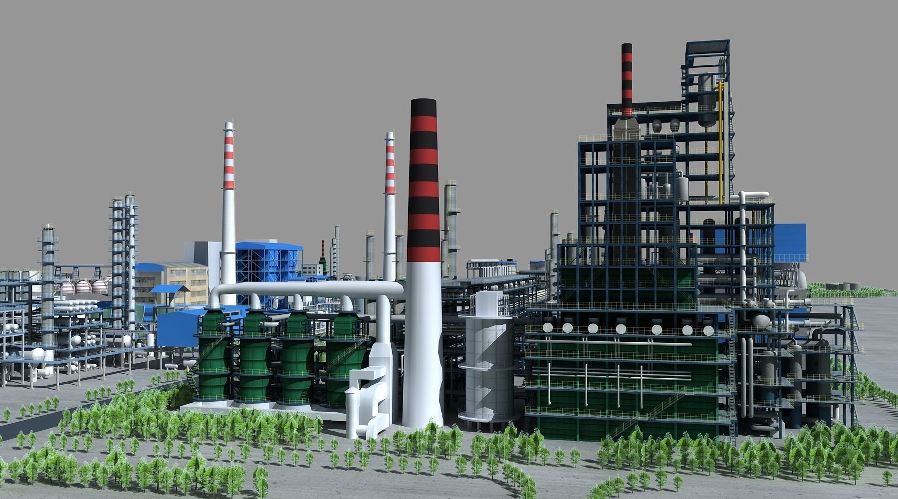 Refinery oil Low-poly 3D model_30