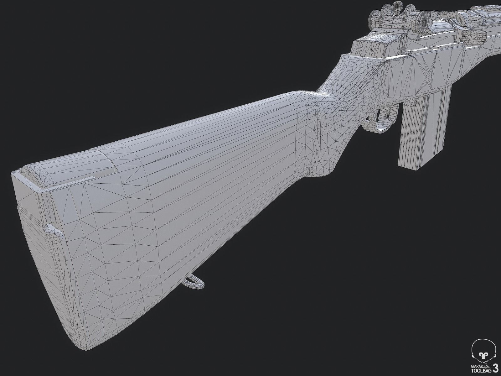 M1A Rifle Low-poly 3D model_14