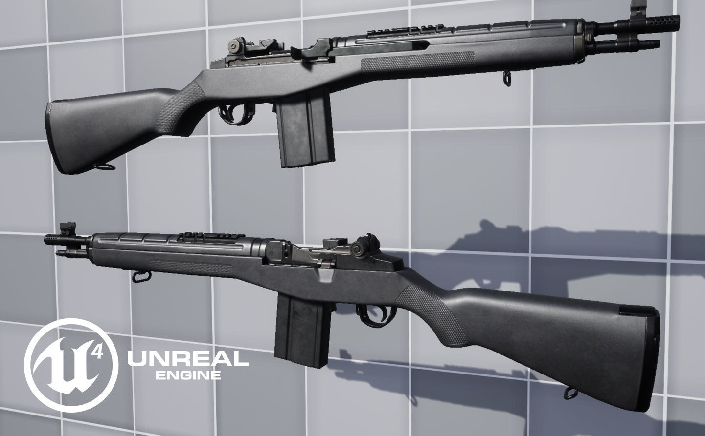 M1A Rifle Low-poly 3D model_17