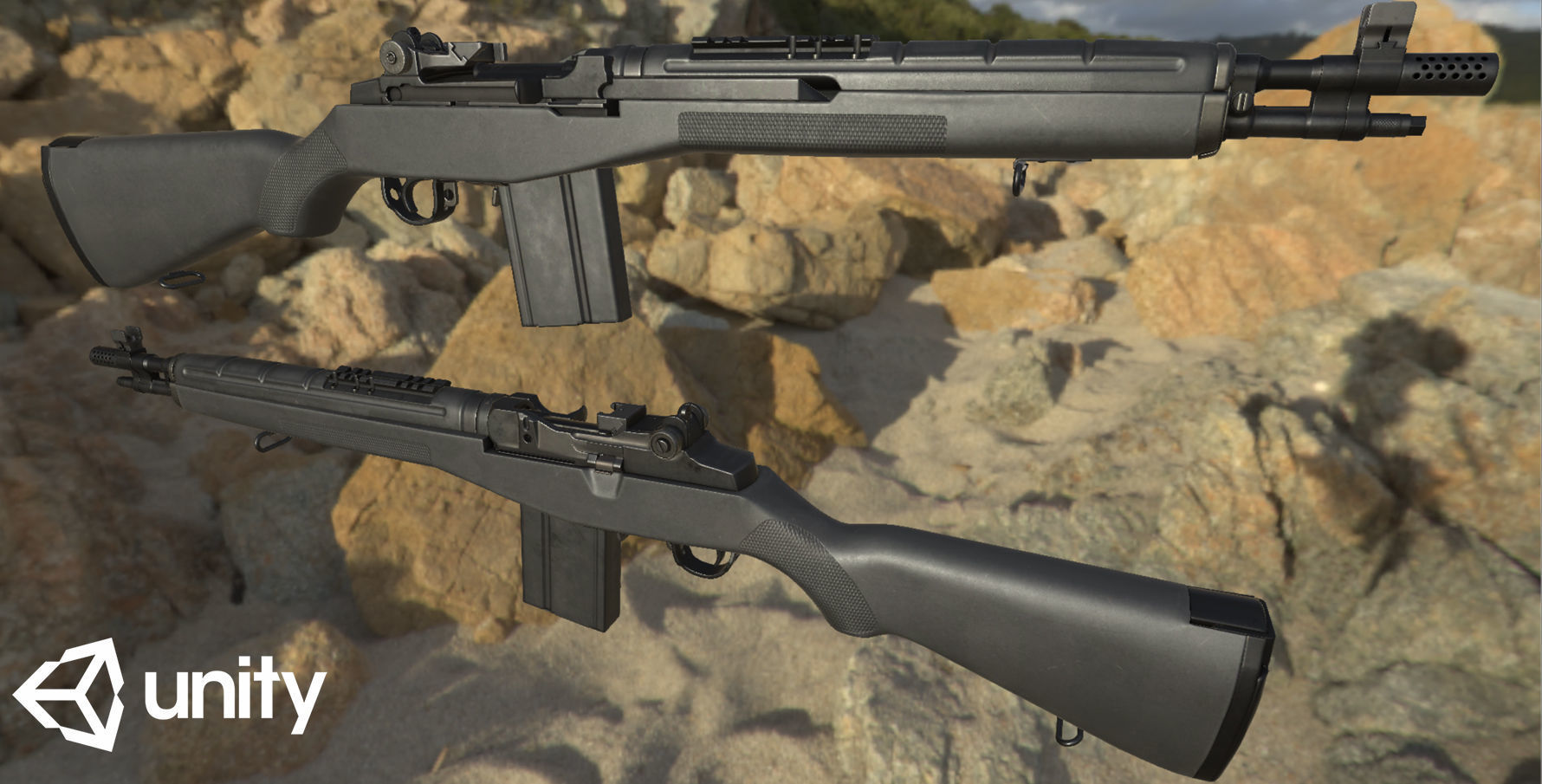 M1A Rifle Low-poly 3D model_16