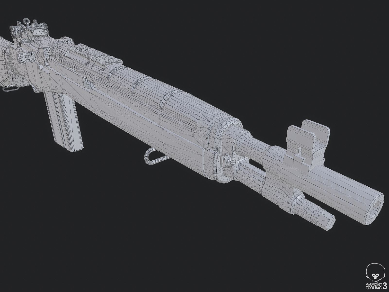 M1A Rifle Low-poly 3D model_13