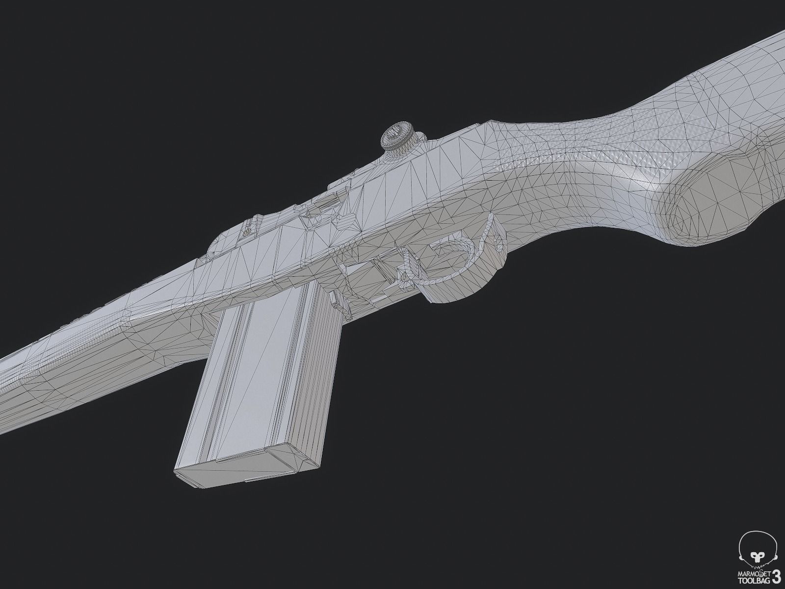 M1A Rifle Low-poly 3D model_15