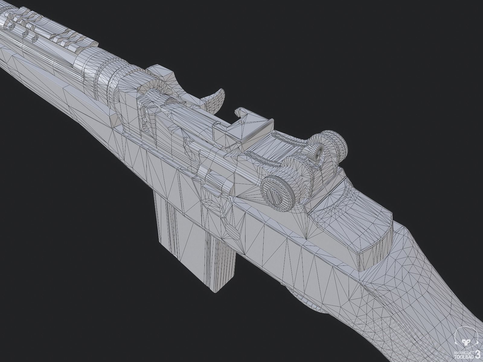 M1A Rifle Low-poly 3D model_12
