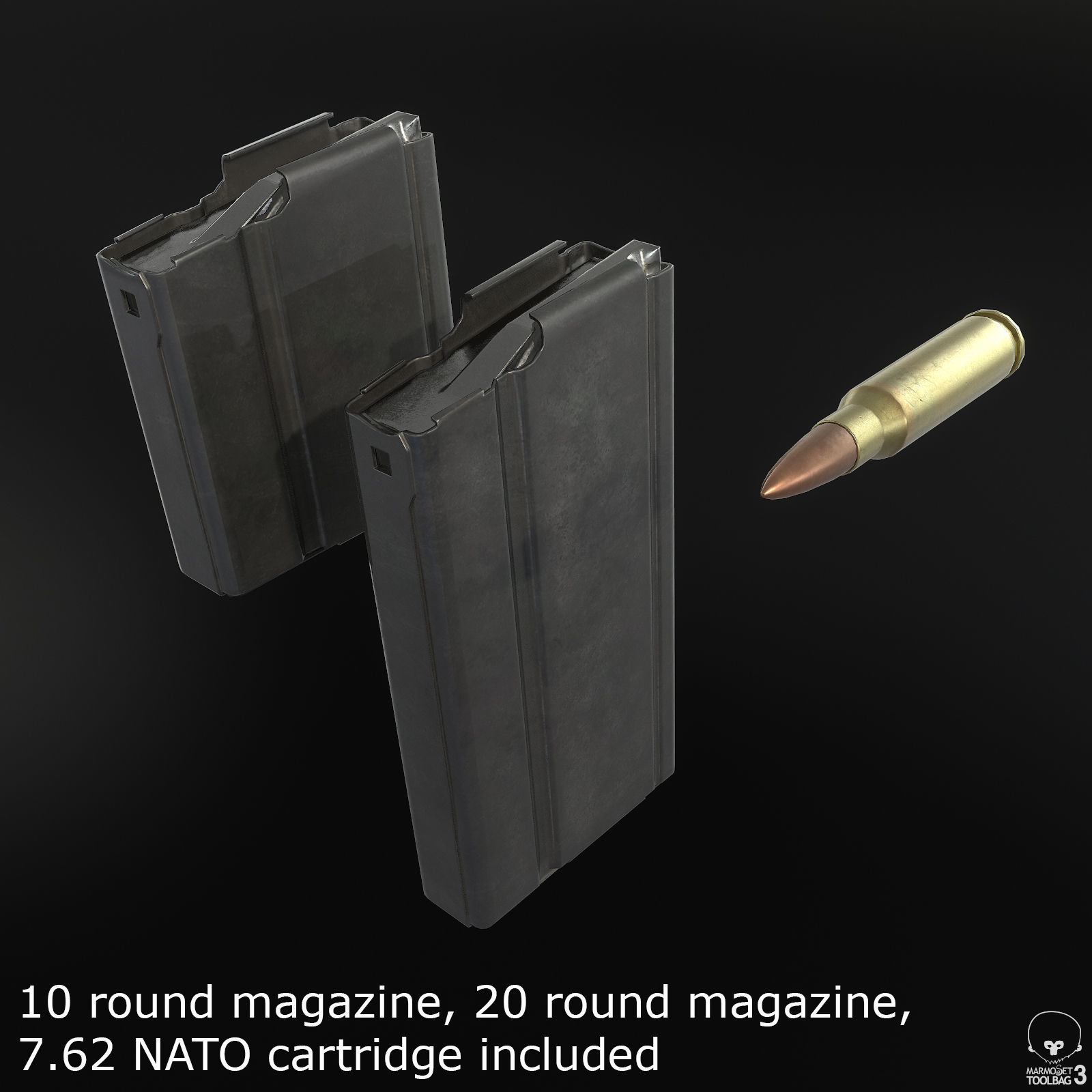 M1A Rifle Low-poly 3D model_10