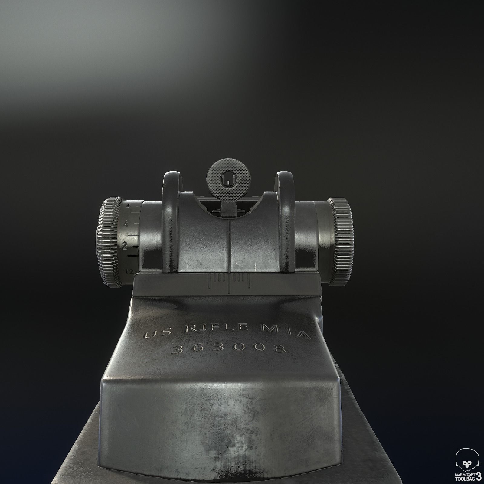 M1A Rifle Low-poly 3D model_8