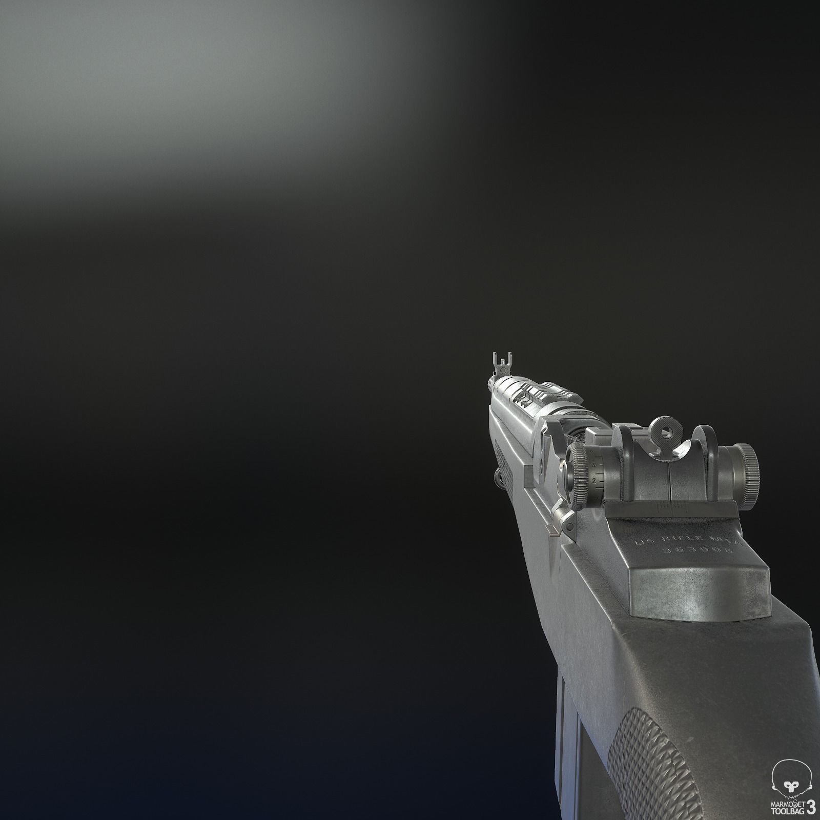 M1A Rifle Low-poly 3D model_9