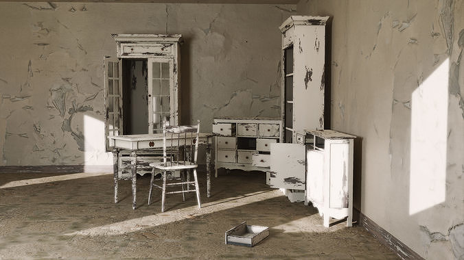 Antique Furniture Pack Low-poly 3D model 3